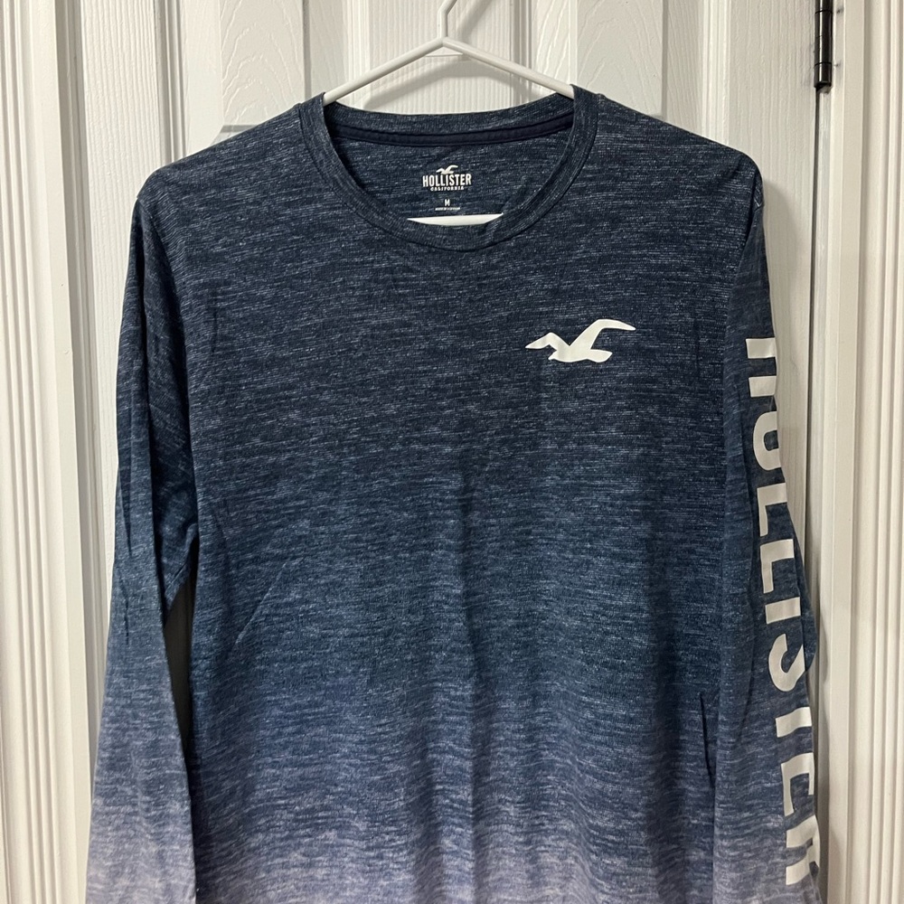 Hollister Navy Gradient Long Sleeve Tee